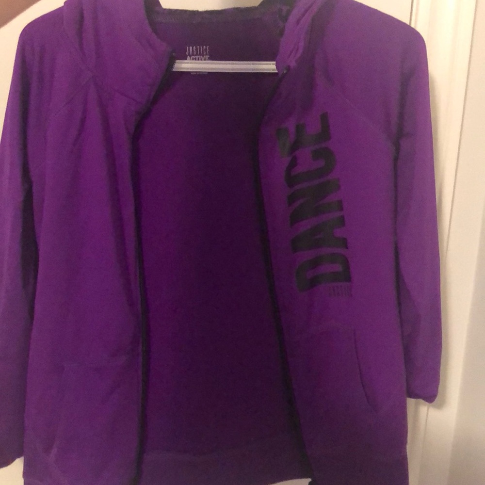 Dark purple zip up dance sweater